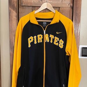 Nike Black and Yellow Pirates Men's Bomber Jacket